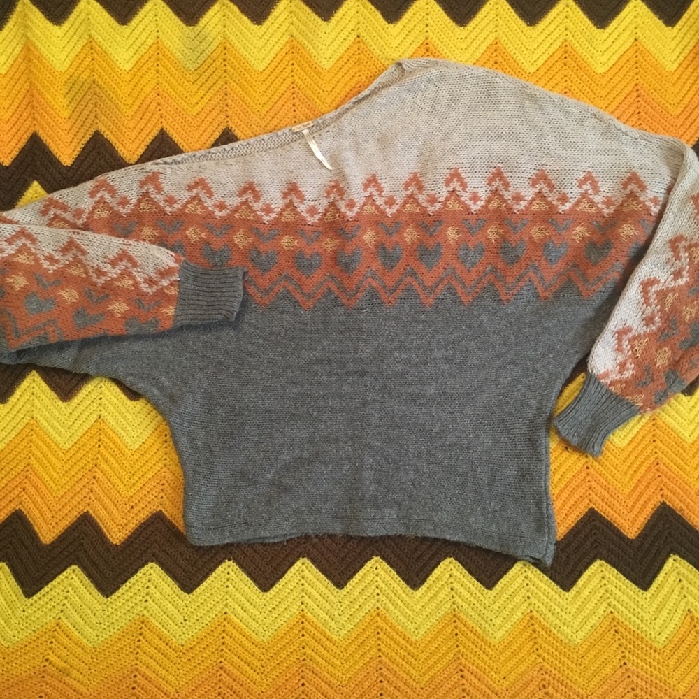Free People off one shoulder boatneck sweater